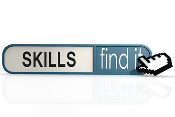 Image showing Skills word on the blue find it banner