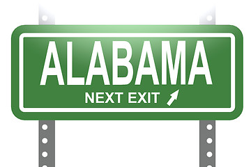 Image showing Alabama green sign board isolated