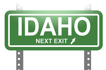 Image showing Idaho green sign board isolated 