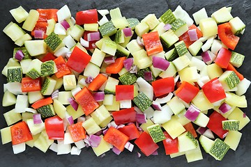 Image showing Diced vegetables.