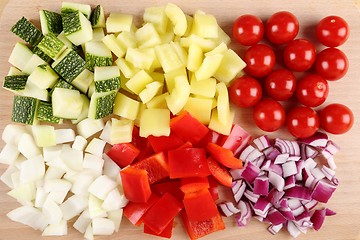 Image showing Diced vegetables.