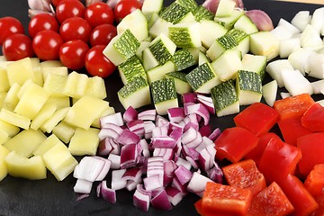 Image showing Diced vegetables.