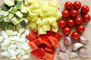 Image showing Diced vegetables.