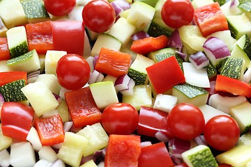 Image showing Diced vegetables.