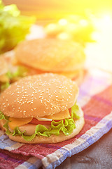 Image showing home made burgers