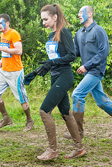 Image showing Teams in dirty cross-country race stage. Tyumen