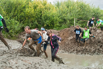 Image showing Dirty cross-country race stage. Tyumen. Russia