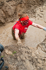 Image showing Attractive girl in extrime racing