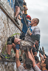 Image showing Team storms big wall in extrim race. Tyumen.Russia