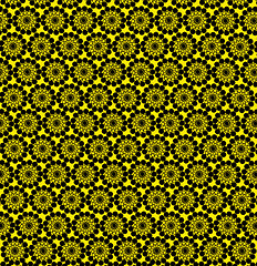 Image showing luxurious wallpapers with round yellow patterns