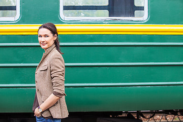 Image showing travel portrait of a pretty woman