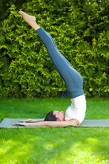 Image showing pretty woman practicing yoga
