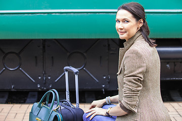 Image showing travel portrait of a beautiful adult woman