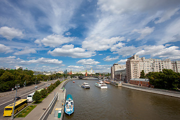 Image showing river and Moscow Kremlin at summer day, Russia