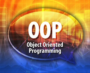Image showing OOP acronym definition speech bubble illustration