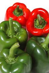 Image showing red and green peppers