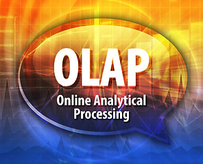 Image showing OLAP acronym definition speech bubble illustration