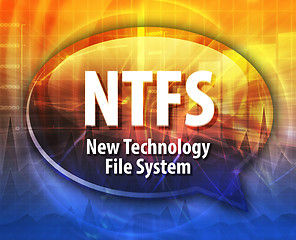 Image showing NTFS acronym definition speech bubble illustration