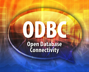 Image showing ODBC acronym definition speech bubble illustration