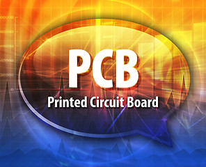 Image showing PCB acronym definition speech bubble illustration