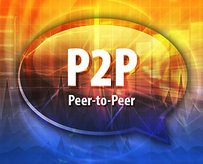 Image showing P2P acronym definition speech bubble illustration