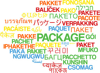 Image showing Package multilanguage wordcloud background concept