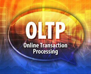 Image showing OLTP acronym definition speech bubble illustration