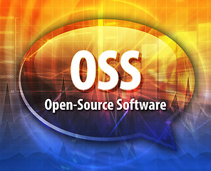 Image showing OSS acronym definition speech bubble illustration