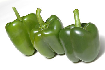 Image showing three green peppers