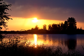 Image showing red sunset