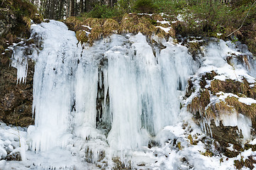 Image showing Frozen waterfall