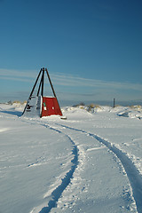 Image showing Car track in the snow