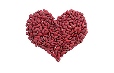 Image showing Red kidney beans in a heart shape