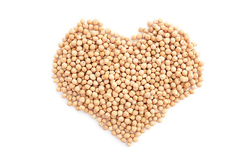 Image showing Dried chick peas in a heart shape