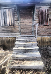 Image showing destroyed house  porch and entrance ruins