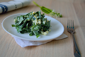 Image showing wild leek in a salad