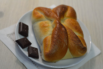 Image showing bun with a creamy chocolate filling