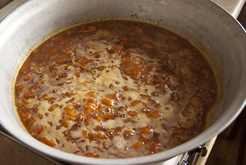 Image showing bowl with preparing apricot jam