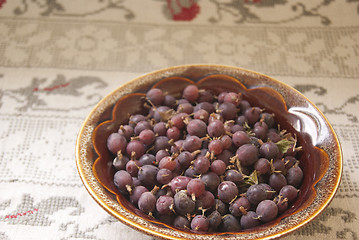 Image showing Bowl of gooseberry