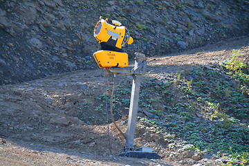 Image showing road  and snow-making cannon