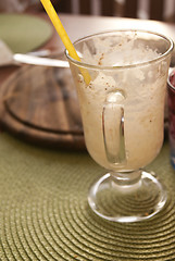 Image showing Empty glass of ice coffee 