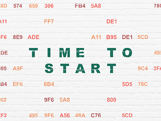 Image showing Time concept: Time to Start on wall background