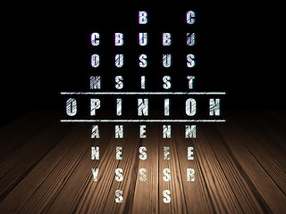 Image showing Advertising concept: word Opinion in solving Crossword Puzzle