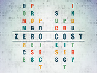 Image showing Business concept: word Zero cost in solving Crossword Puzzle