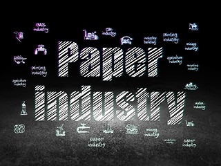 Image showing Manufacuring concept: Paper Industry in grunge dark room