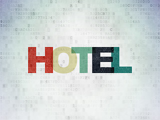 Image showing Vacation concept: Hotel on Digital Paper background