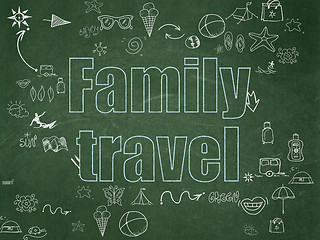 Image showing Travel concept: Family Travel on School Board background