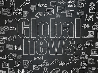 Image showing News concept: Global News on School Board background