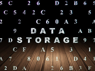 Image showing Information concept: Data Storage in grunge dark room