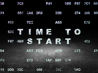 Image showing Timeline concept: Time to Start in grunge dark room